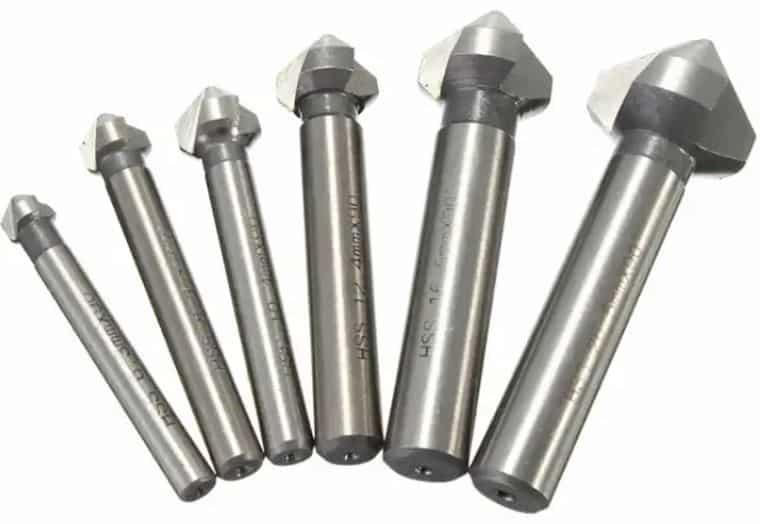 Avellanador Zanco Recto 90º 3 Filos Acero Alta Velocidad juego de 6 piezas GLT® - Image 2