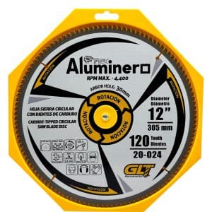 Disco Sierra Circular 12”-120 Dientes Carburo Triple Corte (TCG)Para Corte Metales No Ferrosos.