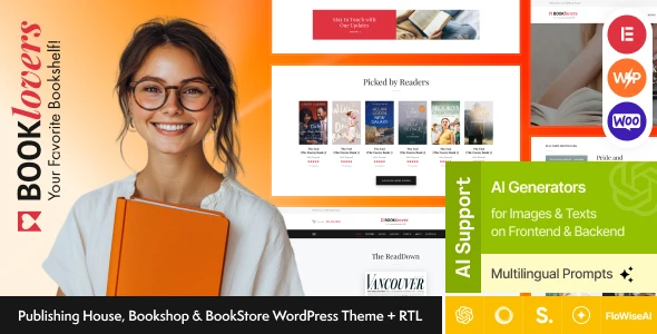 Booklovers – Publishing House, Bookshop & BookStore WordPress Theme + RTL