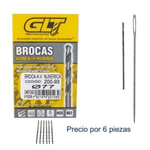Broca Zanco Recto Ø 77 Punta 118º Acero Alta Velocidad M2 HSS. (6pzas) GLT®