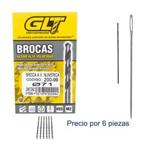 Broca Zanco Recto Ø 71 Punta 118º Acero Alta Velocidad M2 HSS.(6pzas) GLT®