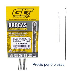 Broca Zanco Recto Ø 69 Punta 118º Acero Alta Velocidad M2 HSS.(6pzas) GLT®