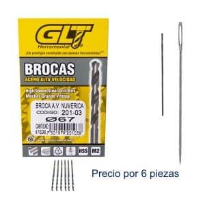 Broca Zanco Recto Ø 67 Punta 118º Acero Alta Velocidad M2 HSS.(6pzas) GLT®