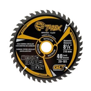 Disco de Sierra Circular 8-1/4”-40 Dientes Carburo Para Corte de Madera. GLT ®