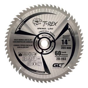 Disco de Sierra Circular 14”-60 Dientes Carburo Para Corte de Madera. GLT ®