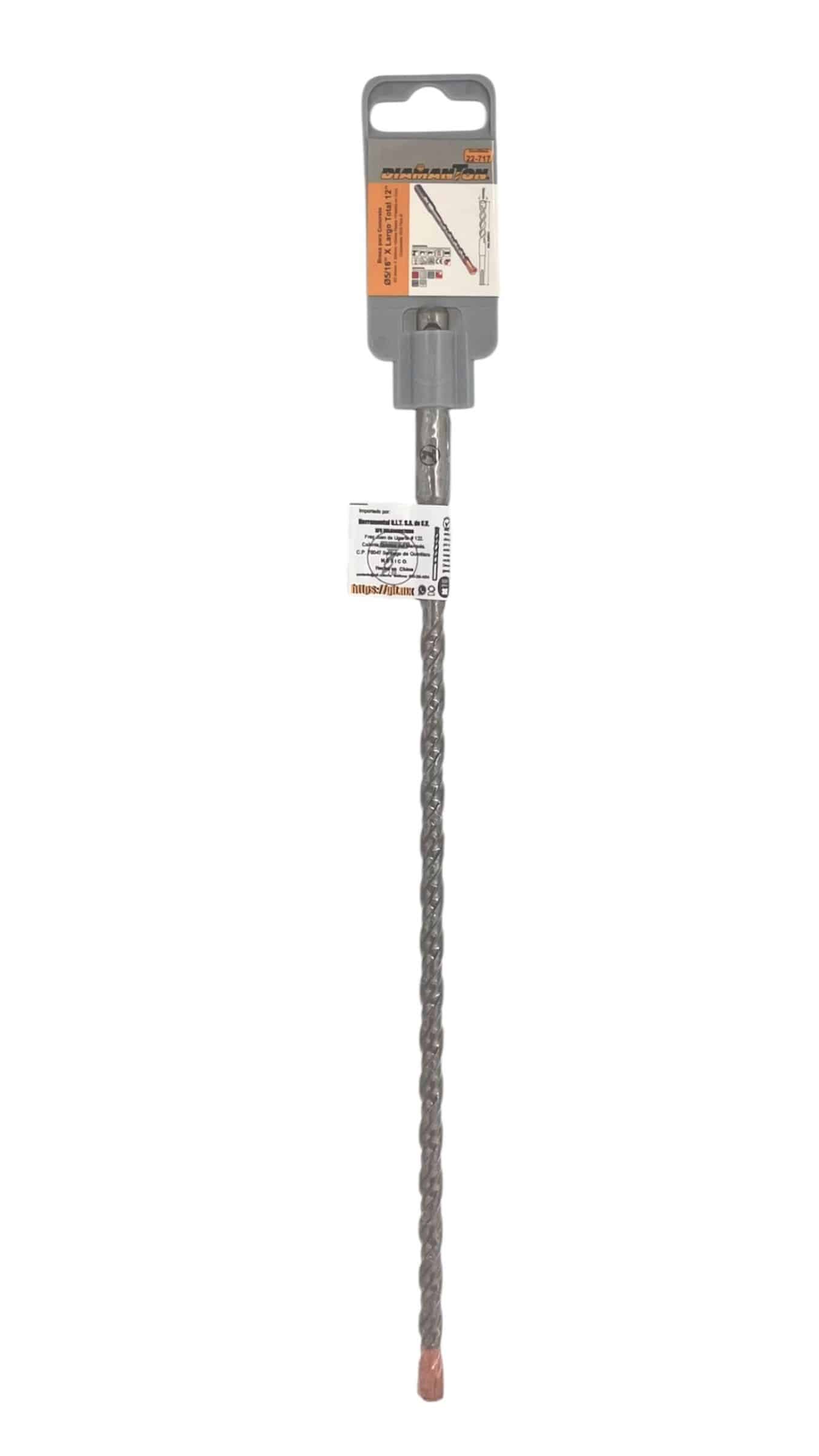 Broca Ø5/16" X 12" Para Concreto Diamantón Compatible Roto martillo SDS GLT® - Imagen 2