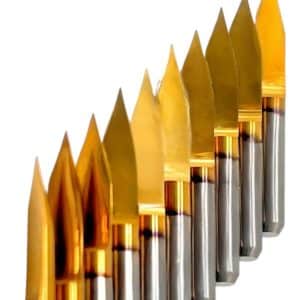 KIT Broca Cortador En V Para Pcb Grabado Router CNV 10 Pza TiN