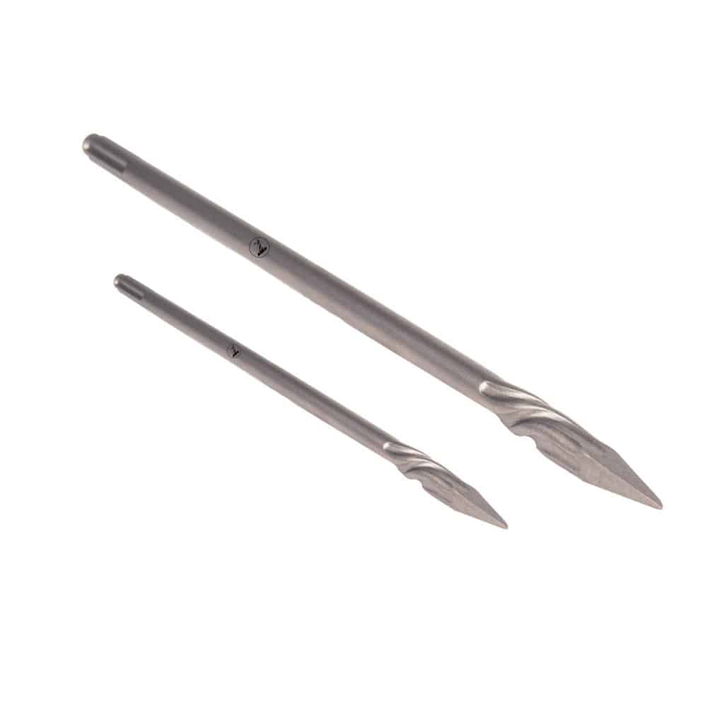 Juego de Cincel De Punta espiral ancho 18mm Largo total 600mm y 400mm para rotomartillo zanco compatible